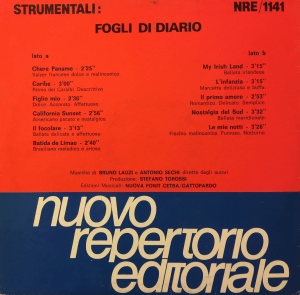 Bruno Lauzi and Antonio Sechi - Strumental - Fogli di diario (1988) Fonit Cetra (NRE 1141)