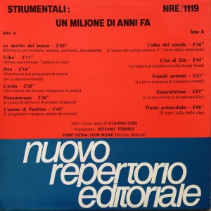 Claudio Gizzi - Strumentali: Un millione di anni fa (1989) NRE 1119