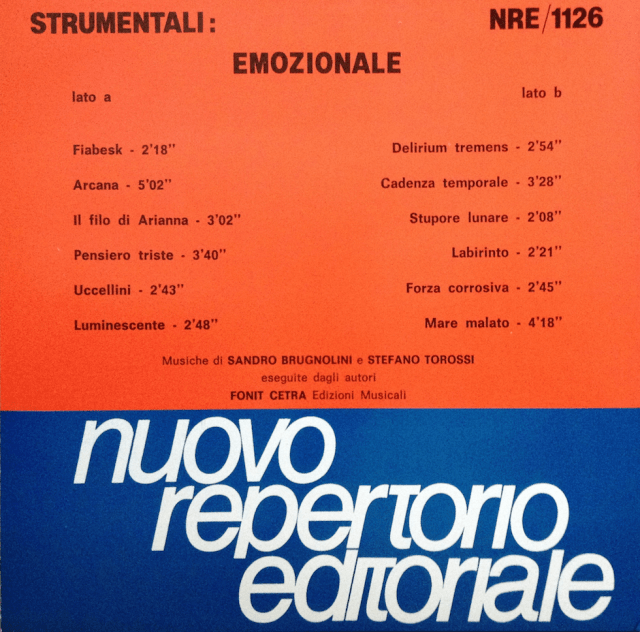 Sandro Brugnolini and Stefano Torossi's Strumentali: Emozionale