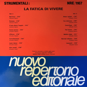 Strumentali: La fatica di vivere (1988) Fonit Cetra (NRE 1167)