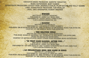 Django Unchained LP liner notes credit crop