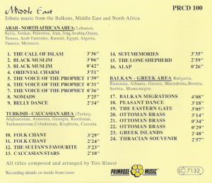 Tito Rinesi - Middle East (1997) Primrose Music back
