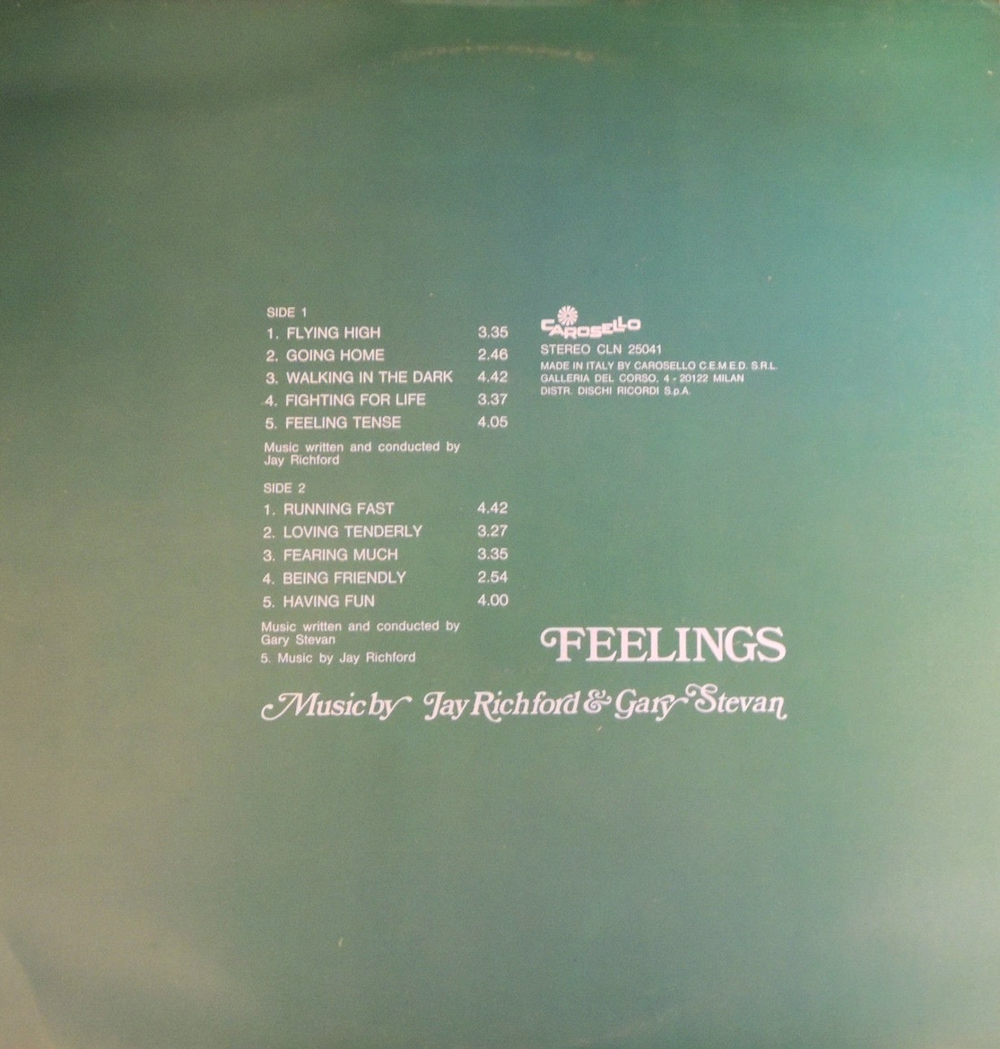 Jay Richford and Gary Stevan's Feelings (1974) Carosello (Reissue