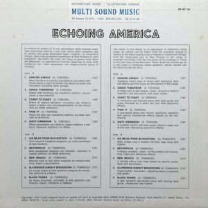 Giovanni Tommaso and Stefano Torossi - Echoing America (1970) SR Records back