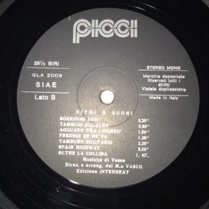 Vasco - Ritmi e suoni (1973) Picci Records label B