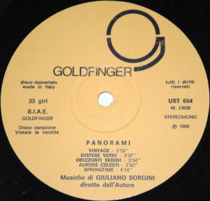 Giuliano Sorgini - Panorami (1980) Goldfinger label A