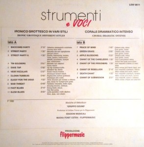 Gruppo Sound - Strumenti e voci (1988) Flower/Fonit Cetra back