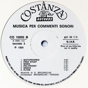 Sandro Brugnolini and Stefano Torossi - Musica per commenti sonori (1969) Costanza Records label B