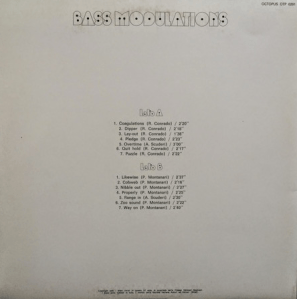 Roberto Conrado, Piero Montanari, and Antonino Scuderi - Bass Modulations (1973) Octopus Records back