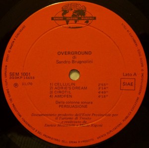 Sandro Brugnolini - Overground (1970) Sincro label A