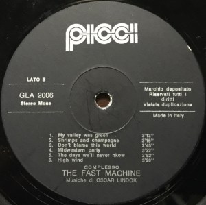 The Fast Machine - The Fast Machine (1973) Picci Records label B